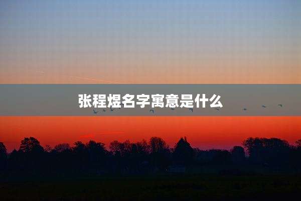 张程煜名字寓意是什么