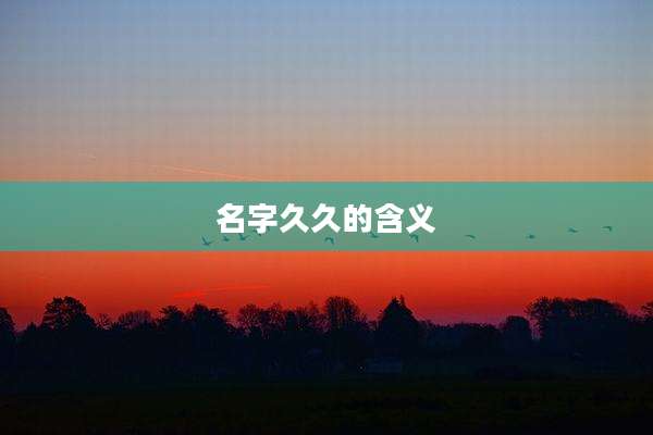 名字久久的含义