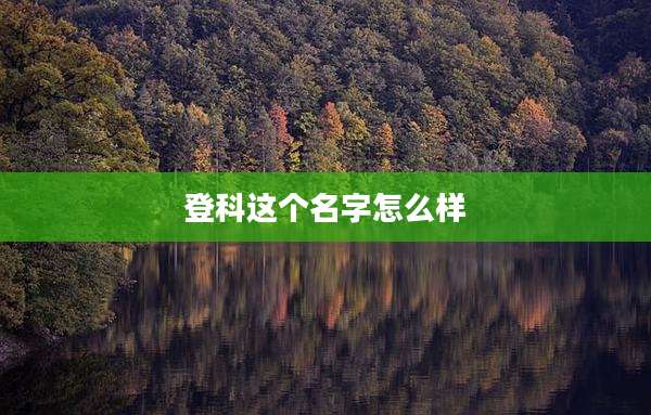 登科这个名字怎么样