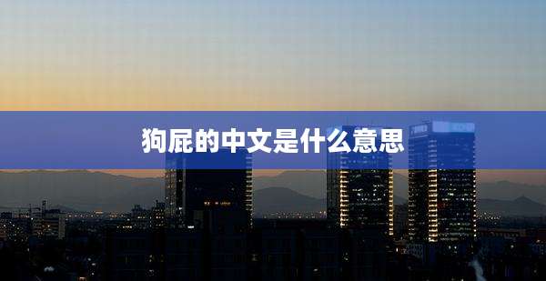 狗屁的中文是什么意思