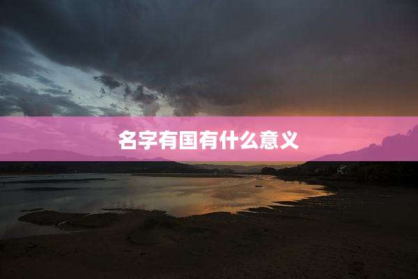 名字有国有什么意义