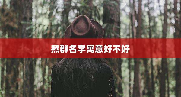 燕群名字寓意好不好