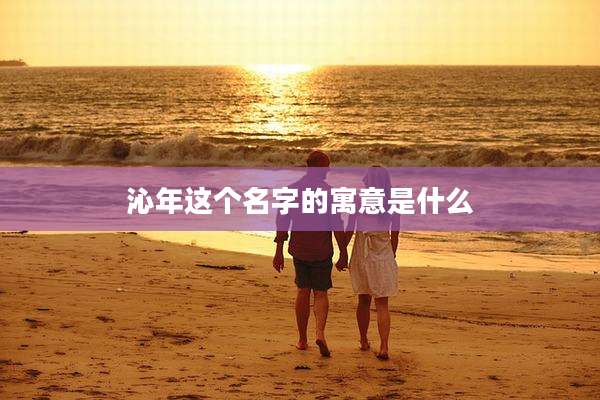 沁年这个名字的寓意是什么