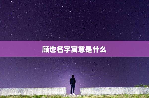 顾也名字寓意是什么