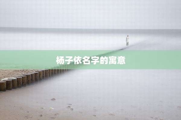 杨子依名字的寓意