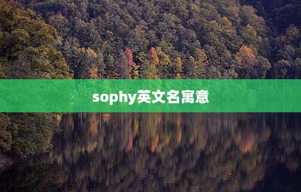 sophy英文名寓意