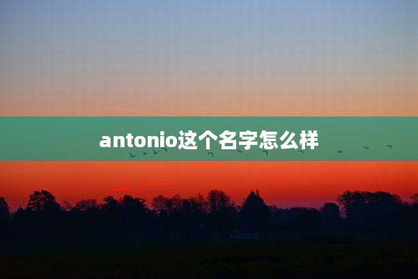 antonio这个名字怎么样