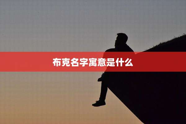 布克名字寓意是什么