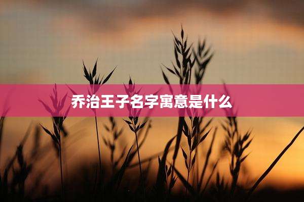 乔治王子名字寓意是什么