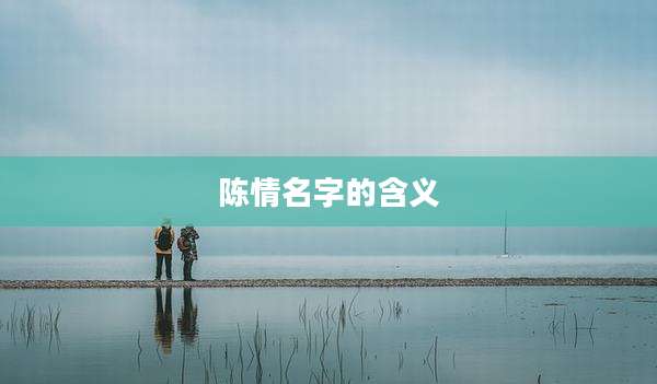 陈情名字的含义