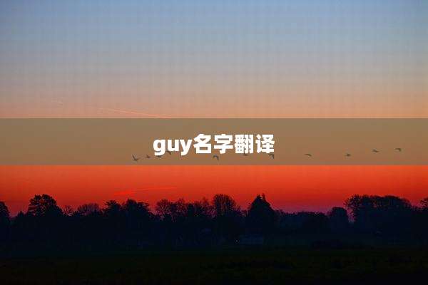 guy名字翻译