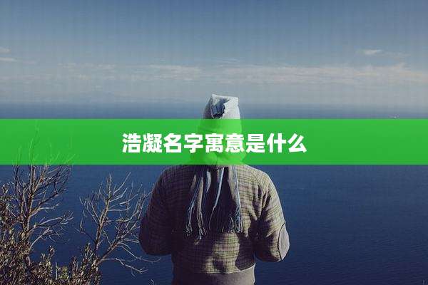 浩凝名字寓意是什么