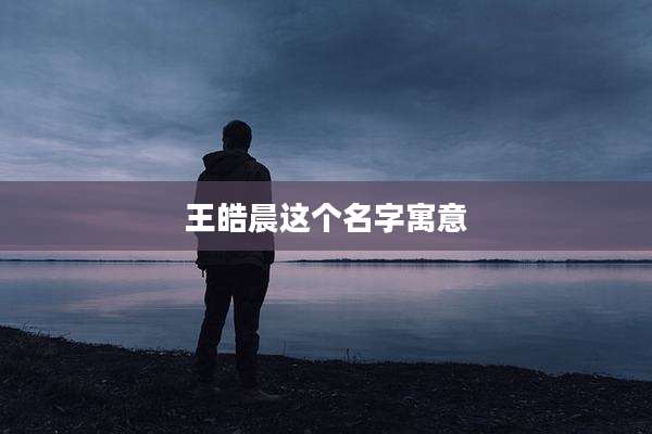 王皓晨这个名字寓意