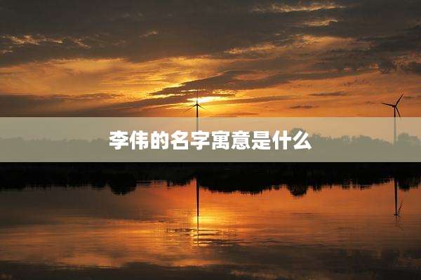 李伟的名字寓意是什么