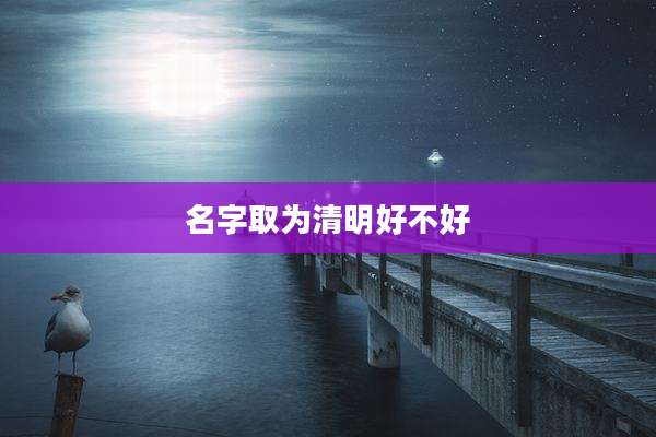 名字取为清明好不好