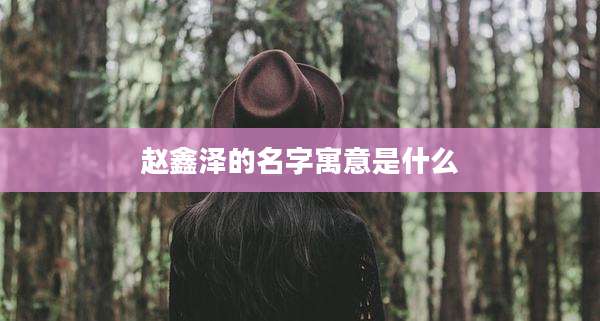 赵鑫泽的名字寓意是什么