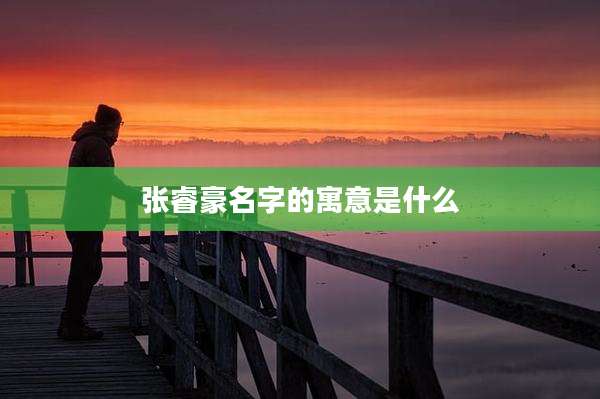 张睿豪名字的寓意是什么