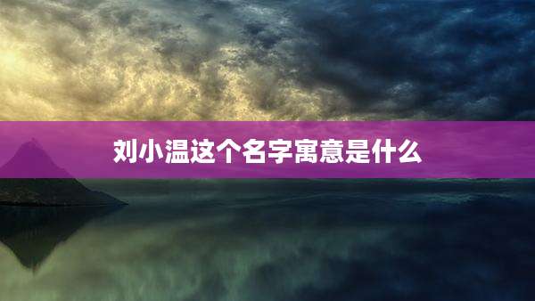 刘小温这个名字寓意是什么