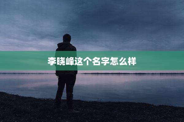 李晓峰这个名字怎么样