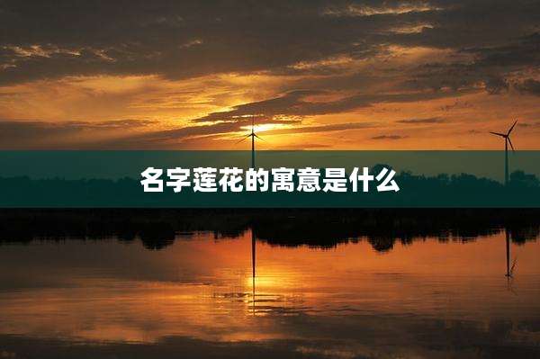 名字莲花的寓意是什么