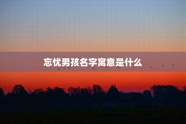 忘忧男孩名字寓意是什么