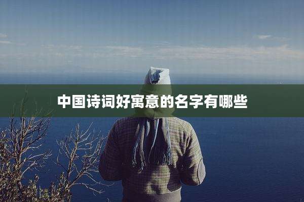 中国诗词好寓意的名字有哪些