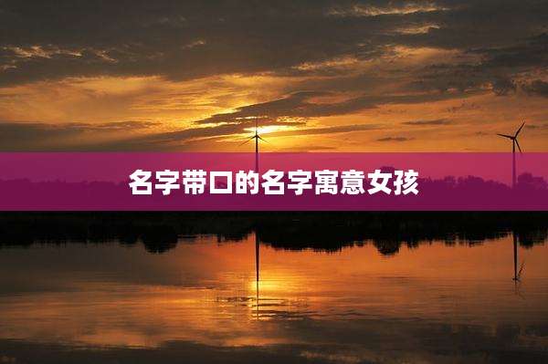 名字带口的名字寓意女孩