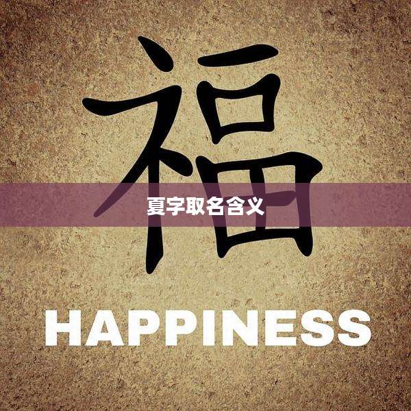 夏字取名含义