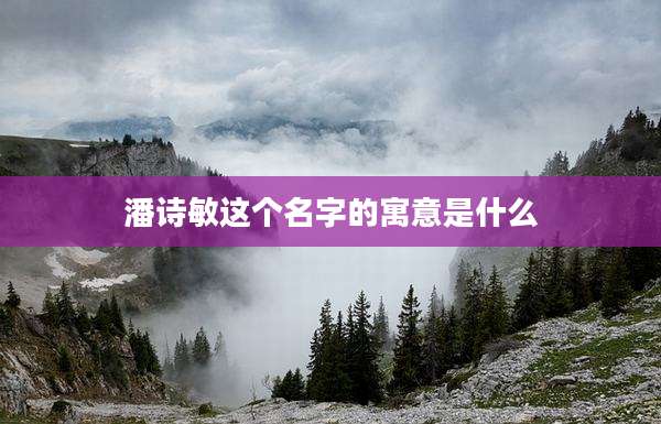 潘诗敏这个名字的寓意是什么