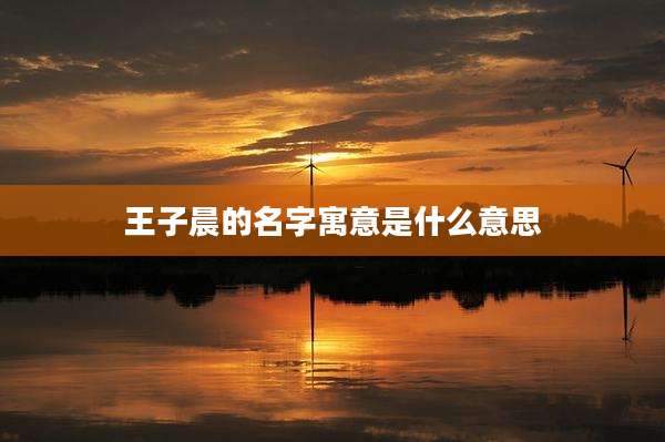 王子晨的名字寓意是什么意思