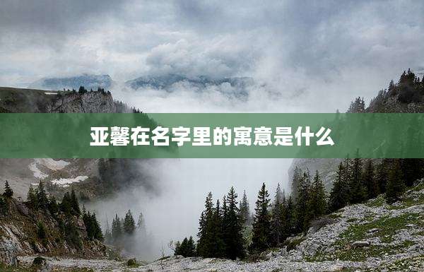 亚馨在名字里的寓意是什么