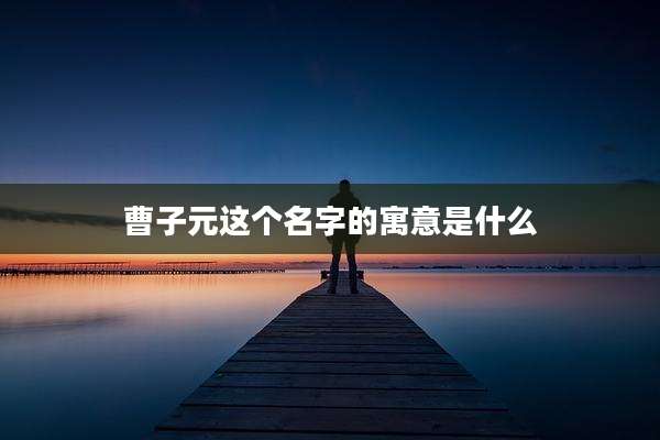 曹子元这个名字的寓意是什么