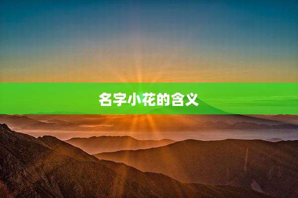 名字小花的含义
