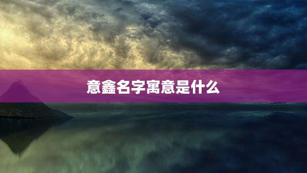 意鑫名字寓意是什么
