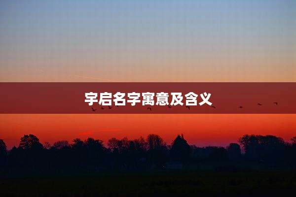 宇启名字寓意及含义