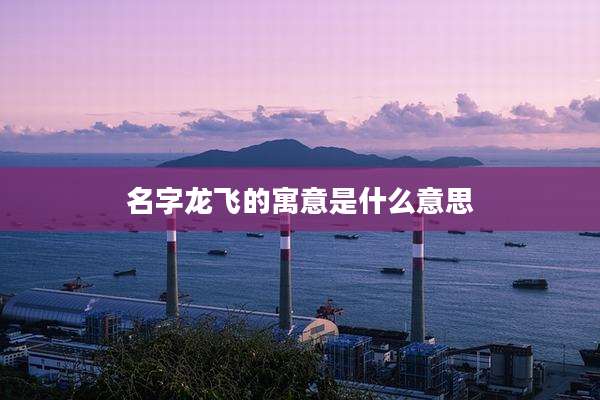 名字龙飞的寓意是什么意思