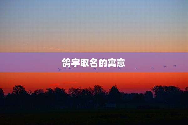 鸽字取名的寓意