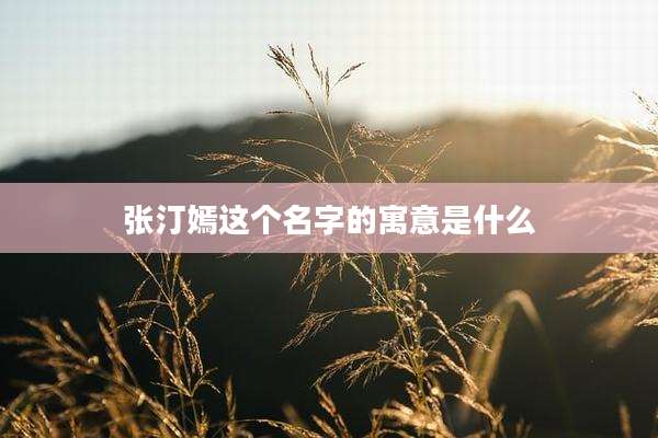 张汀嫣这个名字的寓意是什么