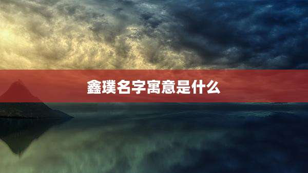 鑫璞名字寓意是什么