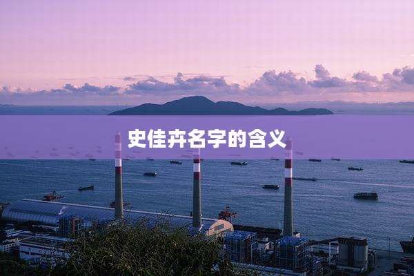 史佳卉名字的含义