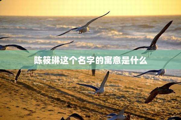 陈筱琳这个名字的寓意是什么