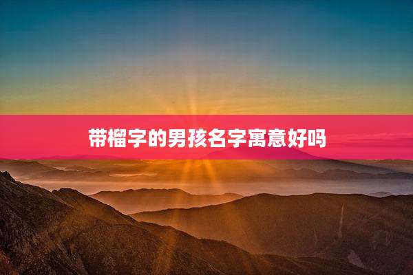 带榴字的男孩名字寓意好吗