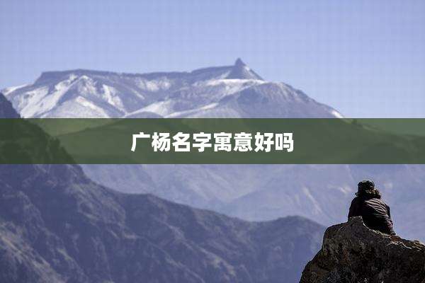 广杨名字寓意好吗