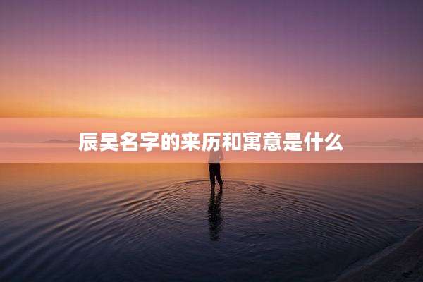 辰昊名字的来历和寓意是什么