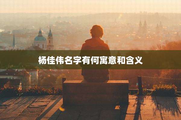 杨佳伟名字有何寓意和含义
