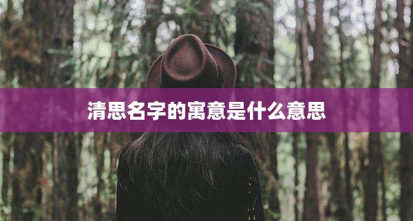 清思名字的寓意是什么意思