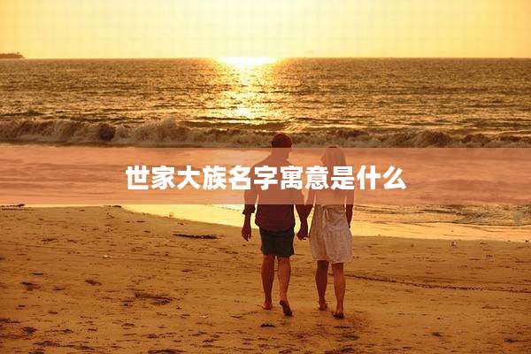 世家大族名字寓意是什么