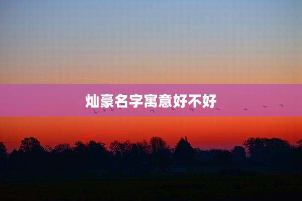 灿豪名字寓意好不好