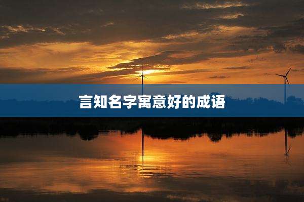 言知名字寓意好的成语