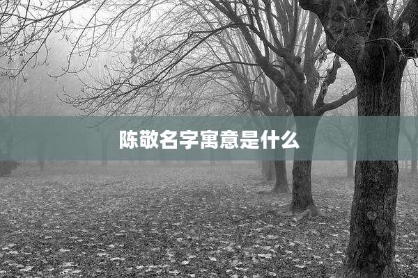 陈敬名字寓意是什么